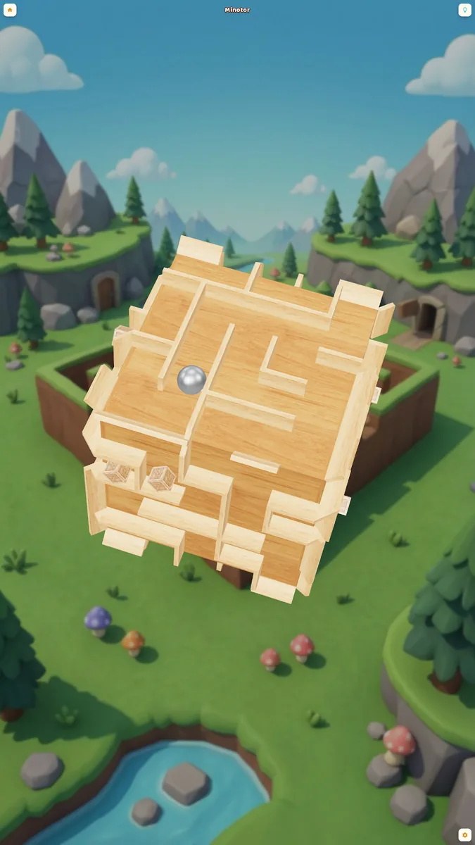 Minotor: arrow-path hint displayed on the maze floor